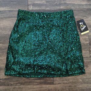 Emerald Green Sequin Miniskirt - Art Class - GIRLS 14/16 XL (Women's XS/S)